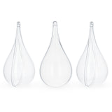 Set of 3 Clear Plastic Waterdrop Ornaments 4.3 Inches (109 mm) in Clear color,  shape