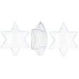 Plastic Set of 3 Clear Plastic Hexagon Ornaments 4 Inches in Clear color Star