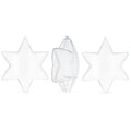 Set of 3 Clear Plastic Hexagon Ornaments 4 Inches in Clear color Star