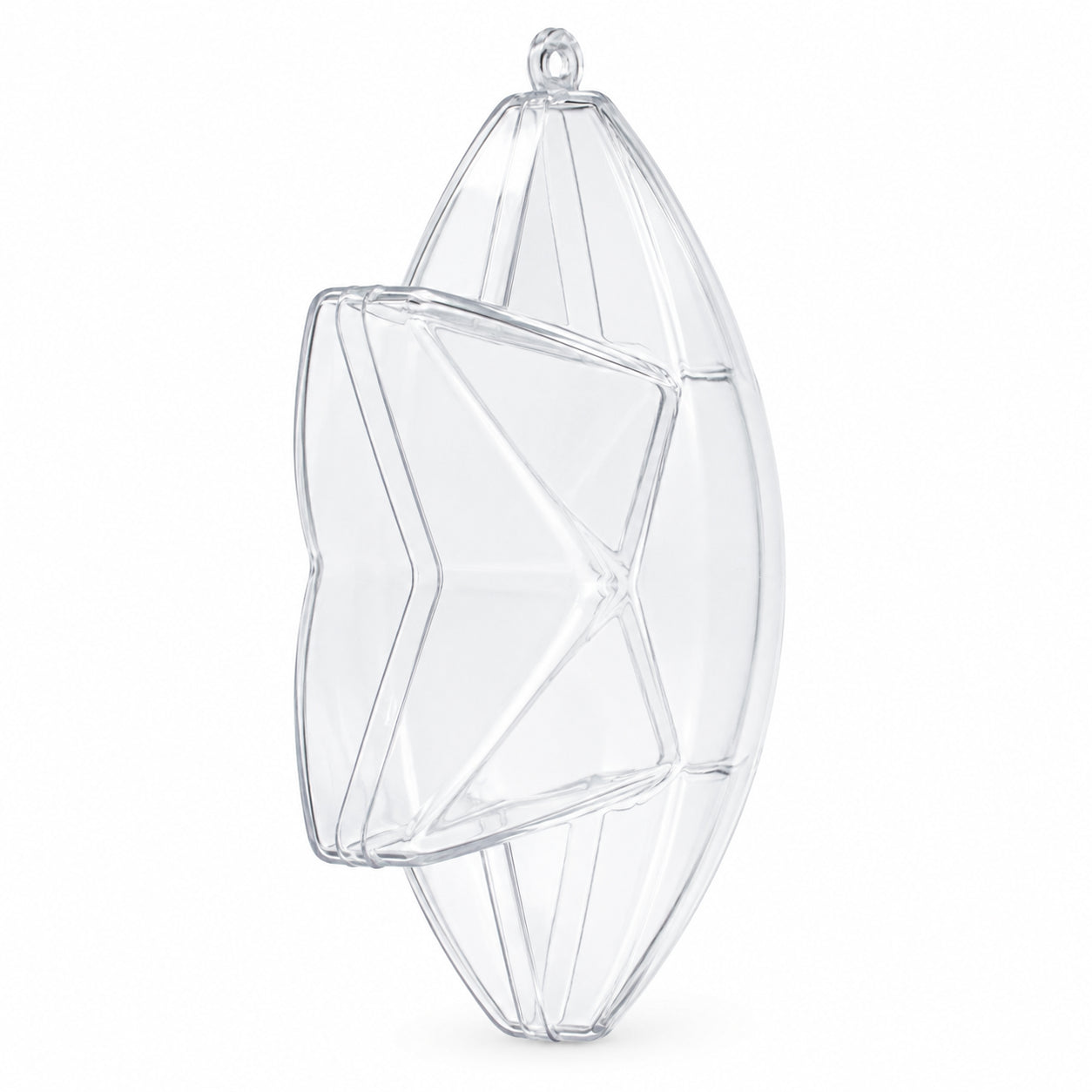Set of 3 Clear Plastic Hexagon Ornaments 4 InchesChina , dimensions in inches: 4 x 1.6 x 1.6