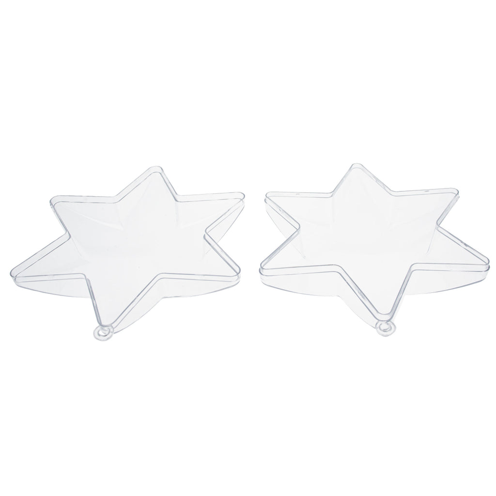 Set of 3 Clear Plastic Hexagon Ornaments 4 InchesChina , dimensions in inches: 4 x 1.6 x 1.6