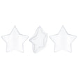 Set of 3 Clear Plastic Star Ornaments 4 Inches in Clear color Star