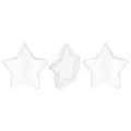 Set of 3 Clear Plastic Star Ornaments 4 Inches in Clear color Star