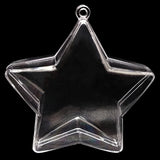 Set of 3 Clear Plastic Star Ornaments 3.25 Inches (83 mm)