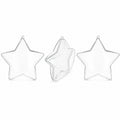 Set of 3 Clear Fillable Star DIY Craft Christmas Ornament 4 Inches in Clear color Star