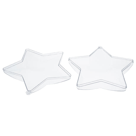 Set of 3 Clear Plastic Star Ornaments 4 InchesChina , dimensions in inches: 4 x 1.6 x 1.6