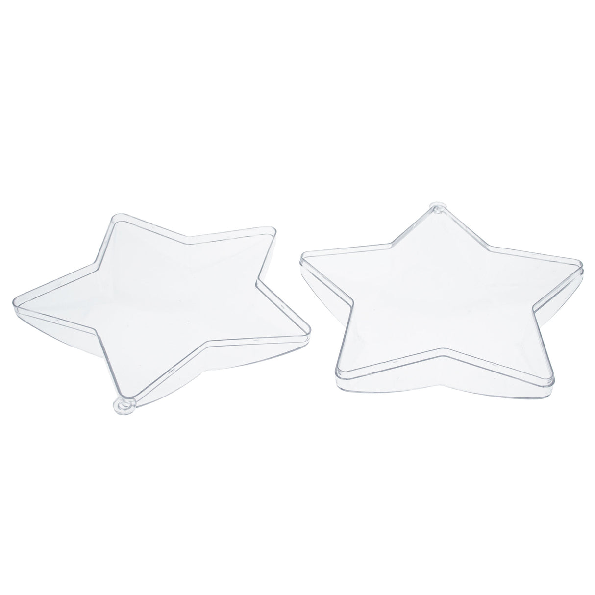 Set of 3 Clear Plastic Star Ornaments 3.25 Inches (83 mm) ,dimensions in inches: 3.25 x 1.45 x 3