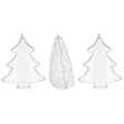 Set of 3 Clear Plastic Christmas Tree Shape Ornaments 4.35 Inches in Clear color Triangle
