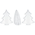 Set of 3 Clear Plastic Christmas Tree Shape Ornaments 4.35 Inches in Clear color Triangle