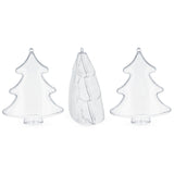 Set of 3 Clear Plastic Christmas Tree Shape Ornaments 4.35 Inches in Clear color Triangle