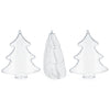 Set of 3 Clear Plastic Christmas Tree Ornaments 4.35 Inches (110.5 mm) in Clear color, Triangle shape