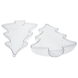 Set of 3 Clear Plastic Christmas Tree Shape Ornaments 4.35 Inches , dimensions in inches: 4.35 x 3.55 x 1.85