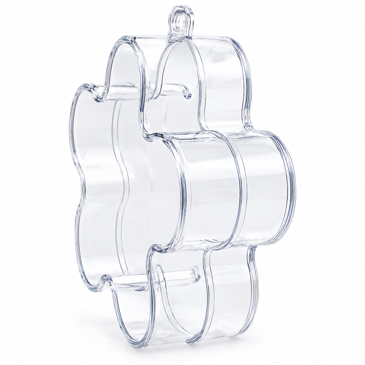 Clear Plastic Flower Ornament  3.55 Inches (90 mm)China , dimensions in inches: 3.55 x 3.37 x 1.25