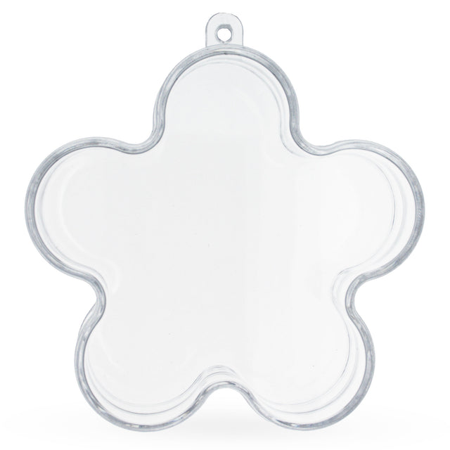 Plastic Clear Plastic Flower Ornament  3.55 Inches (90 mm) in Clear color Star
