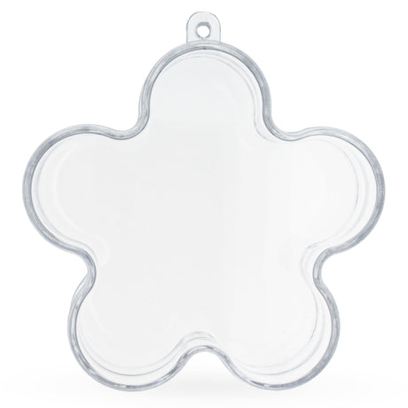Clear Plastic Flower Ornament  3.55 Inches (90 mm) in Clear color Star