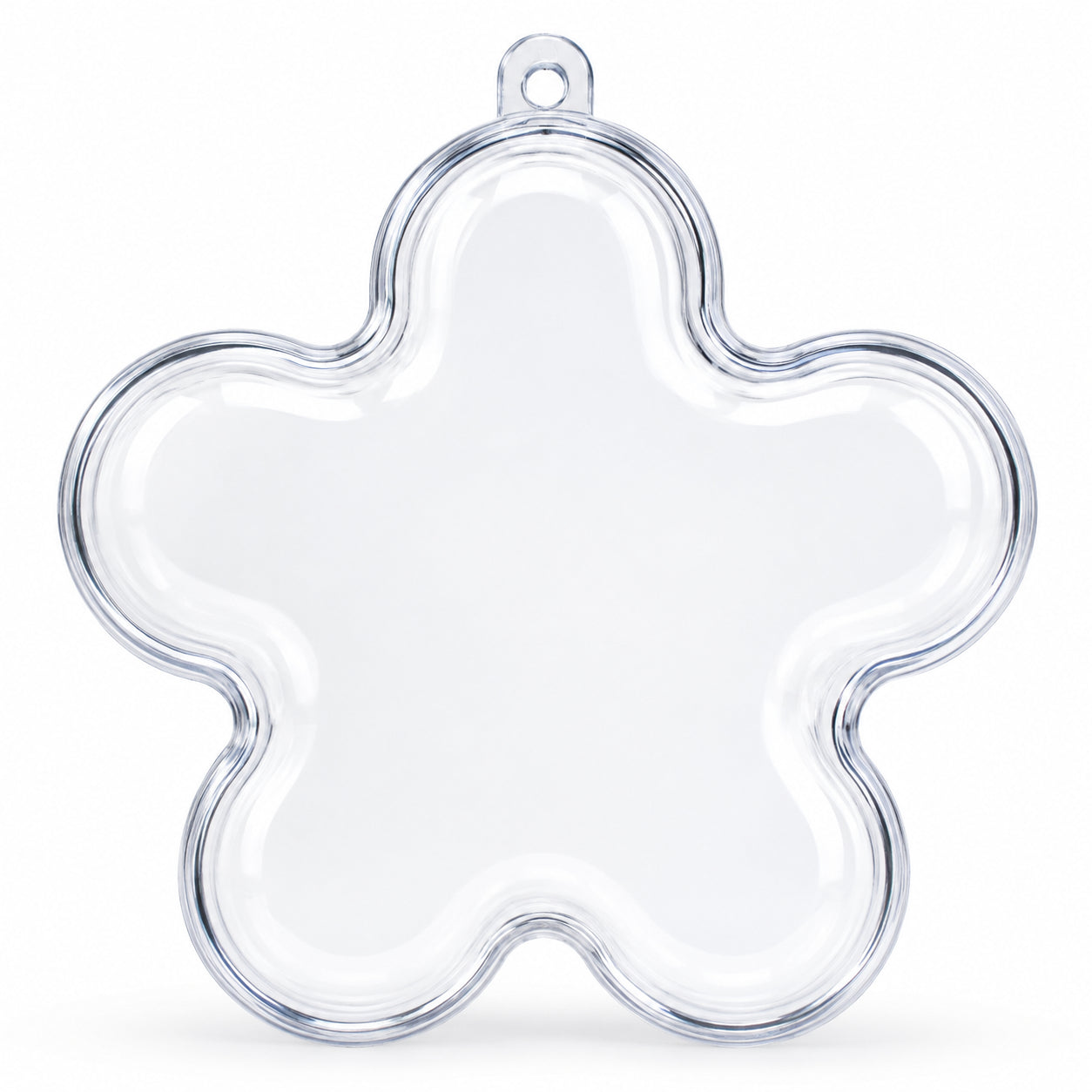 Clear Plastic Flower Ornament  3.55 Inches (90 mm) in Clear color Star