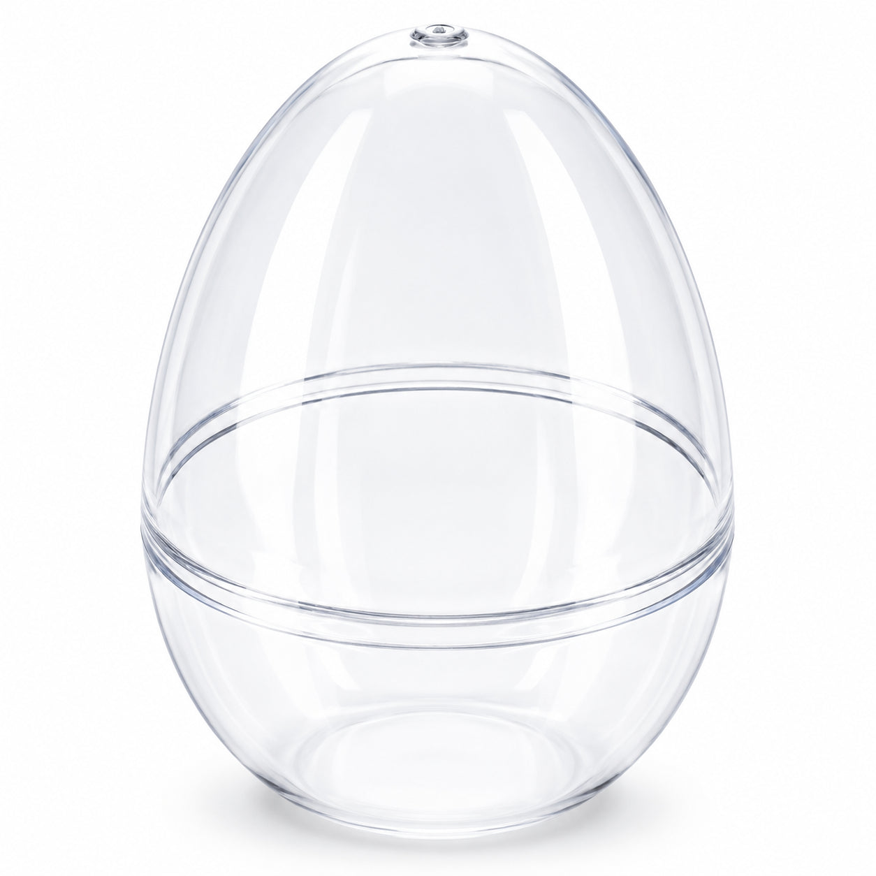 Set of 3 Clear Plastic Standing Egg Ornaments 3.58 Inches (91 mm)China , dimensions in inches: 4.2 x 2.75 x 2.75