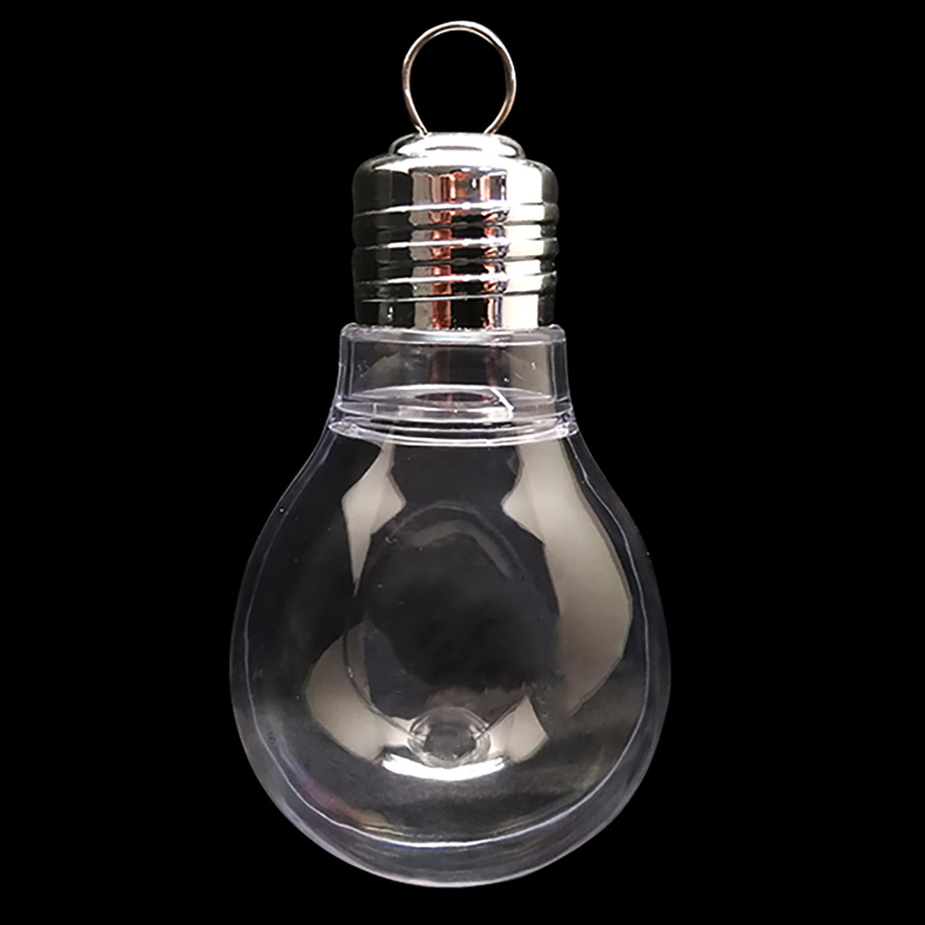 Clear Plastic Light Bulb Ornaments 5.25 Inches (133 mm)China , dimensions in inches: 5.25 x 2.85 x 2.85