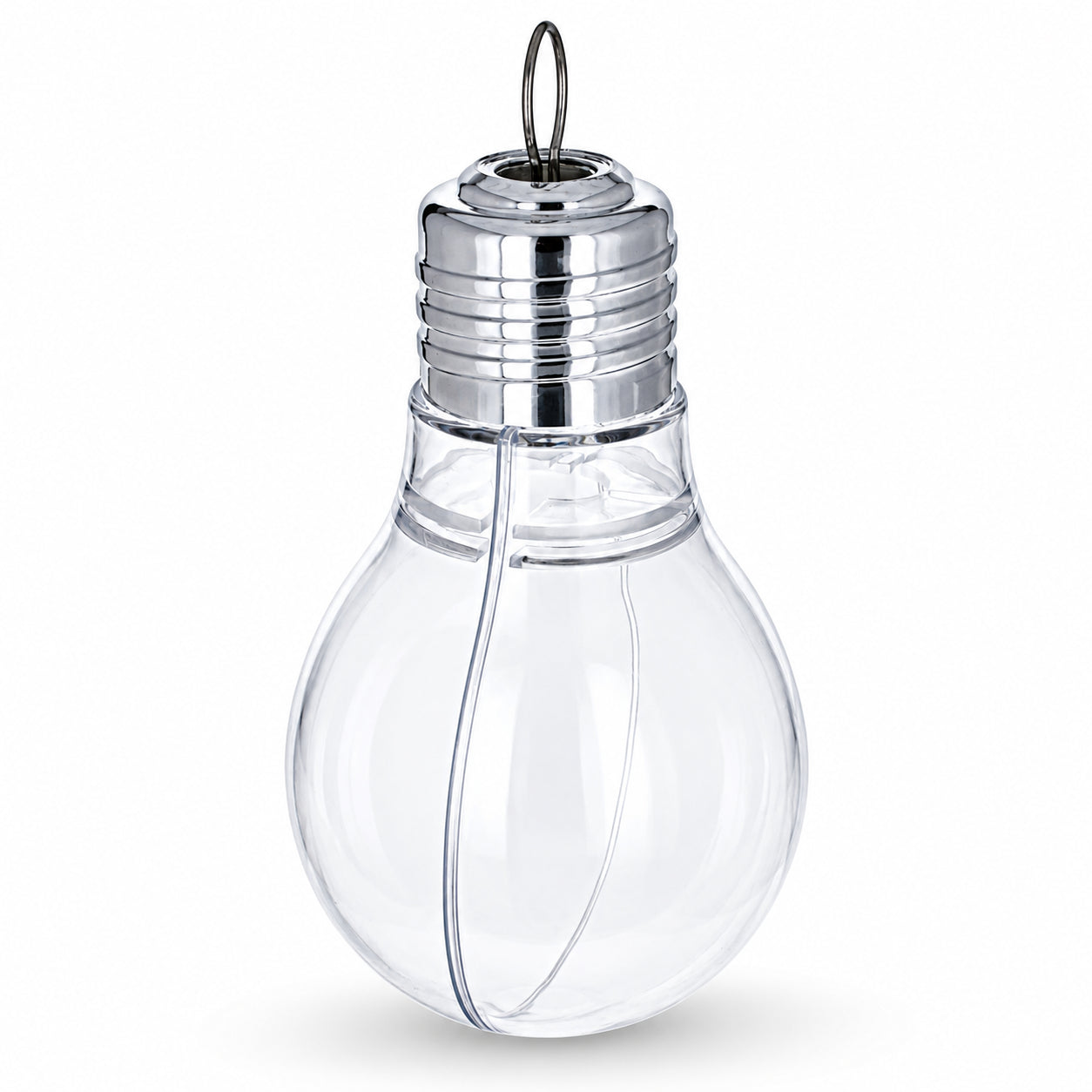Clear Plastic Bulb Ornaments 5.25 InchesChina , dimensions in inches: 5.25 x 2.85 x 2.85