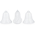Set of 3 Clear Plastic Bell Ornaments 3.7 Inches (94 mm) in Clear color Figurine