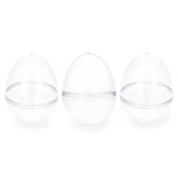 Plastic Set of 3 Clear Plastic Standing Egg Ornaments 3.58 Inches (91 mm) in Clear color Oval