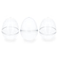 Set of 3 Clear Plastic Standing Egg Ornaments 3.58 Inches (91 mm) in Clear color Oval