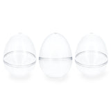 Set of 3 Clear Plastic Standing Egg Ornaments 3.58 Inches (91 mm) in Clear color Oval