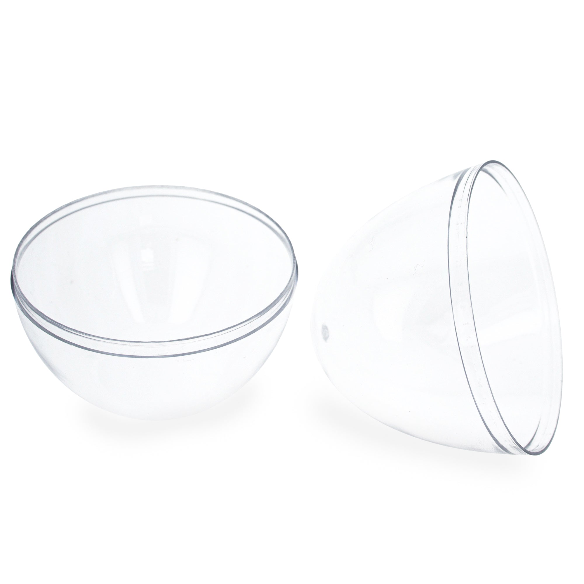 Set of 3 Clear Plastic Standing Egg Ornaments 3.58 Inches (91 mm)China , dimensions in inches: 4.2 x 2.75 x 2.75