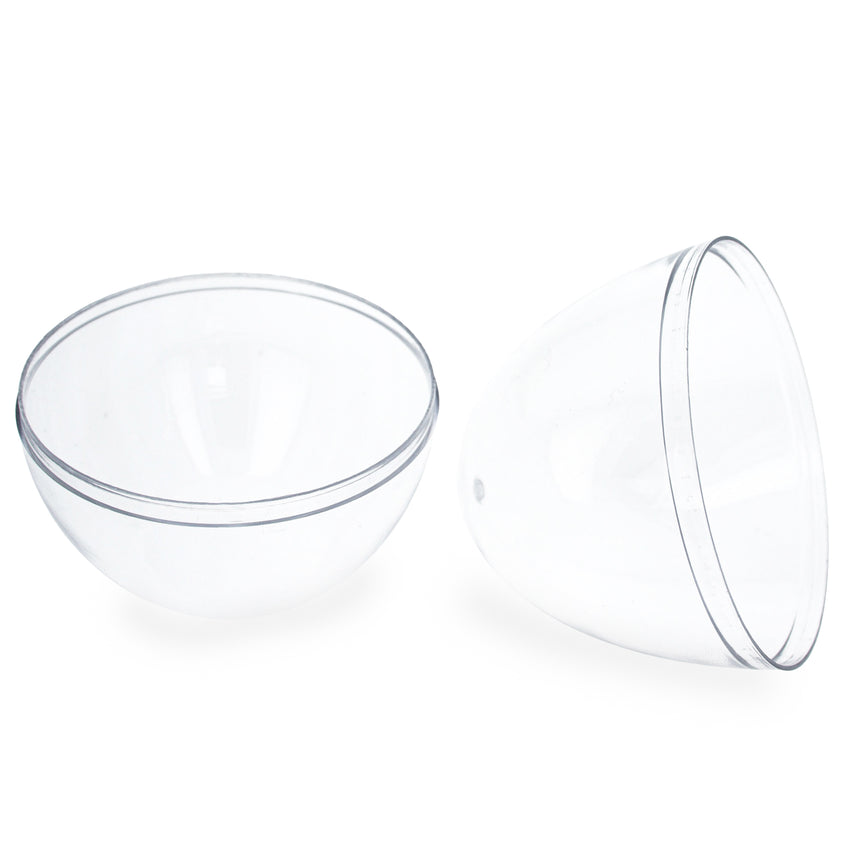 Set of 3 Clear Plastic Standing Egg Ornaments 3.58 Inches (91 mm) , dimensions in inches: 4.2 x 2.75 x 2.75