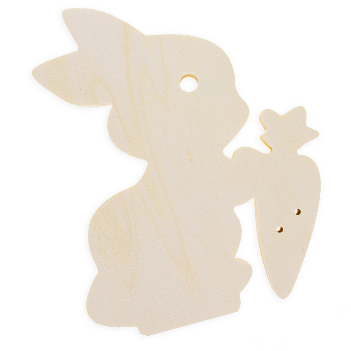 Wood Unfinished Wooden Bunny Shape Cutout DIY Craft 7 Inches in Beige color