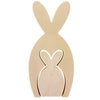 Wood Set of 2 Unfinished Wooden Bunny Shape Figurines Cutouts DIY Craft 9.5 Inches in Beige color