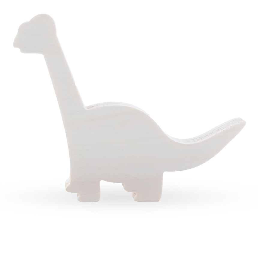Unfinished Standing Wooden Dinosaur Shape Cutout DIY Craft 6.1 Inches in Beige color