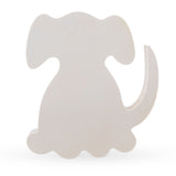 Unfinished Wooden Dog Shape Cutout DIY Craft 5.5 Inches in Beige color