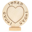 Unfinished Standing Wooden "I Love Dad" Picture Frame DIY Craft 6.7 Inches in Beige color, Round shape