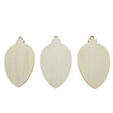 3 Egg Christmas Ornaments Unfinished Wooden Shapes Craft Cutouts DIY Unpainted 3D Plaques 4 Inches in Beige color Oval