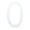 Arial Font White Painted MDF Wood Number 0 (Zero) 6 Inches in White color