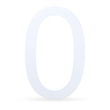 Arial Font White Painted MDF Wood Number 0 (Zero) 6 Inches in White color