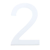 Arial Font White Painted MDF Wood Number 2 (Two) 6 Inches in  color
