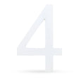 Arial Font White Painted MDF Wood Number 4 (Four) 6 Inches in  color