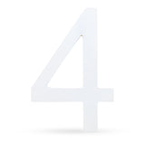 Arial Font White Painted MDF Wood Number 4 (Four) 6 Inches in  color