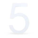 Arial Font White Painted MDF Wood Number 5 (Five) 6 Inches in  color
