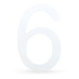 Arial Font White Painted MDF Wood Number 6 (Six) 6 Inches in White color