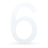 Arial Font White Painted MDF Wood Number 6 (Six) 6 Inches in White color