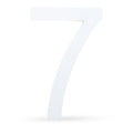 Arial Font White Painted MDF Wood Number 7 (Seven) 6 Inches in White color