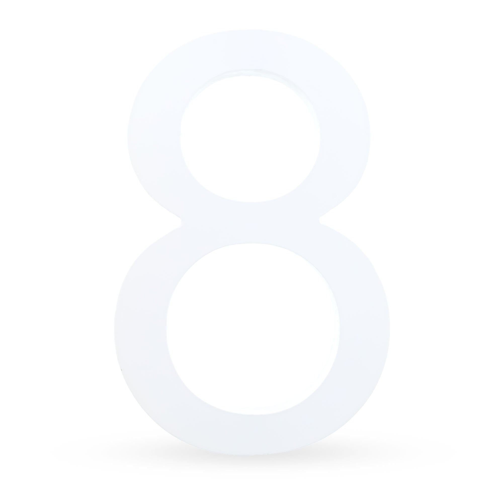 Arial Font White Painted MDF Wood Number 8 (Eight) 6 Inches in White color