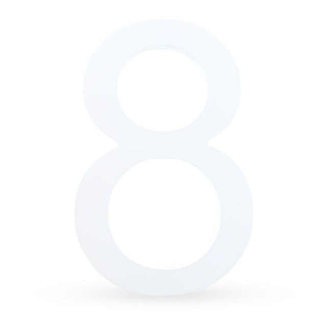 Arial Font White Painted MDF Wood Number 8 (Eight) 6 Inches in  color