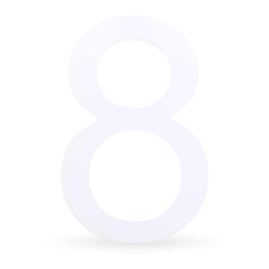 Arial Font White Painted MDF Wood Number 8 (Eight) 6 Inches in  color