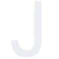 Arial Font White Painted MDF Wood Letter J (6 Inches) in White color