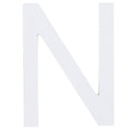 Arial Font White Painted MDF Wood Letter N (6 Inches) in White color