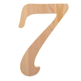 Unfinished Wooden Playball Italic Number 7 (6.25 Inches) in Beige color